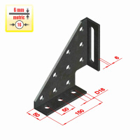 Rohový úhelník M 200×200×50 – příslušenství pro 3D svařovací stoly S16